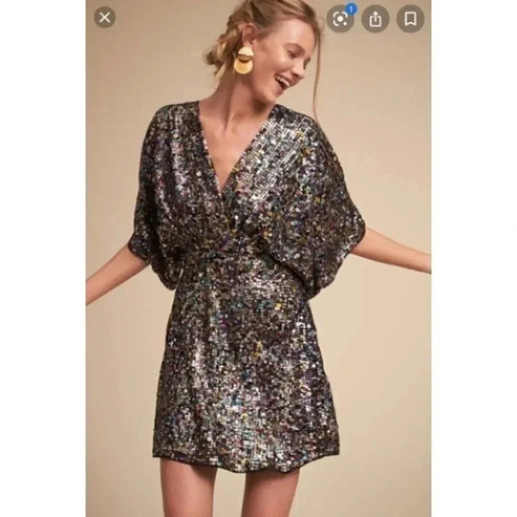 NWT Anthropologie BHLDN Jax Sequin Mini Dress - Picture 1 of 14